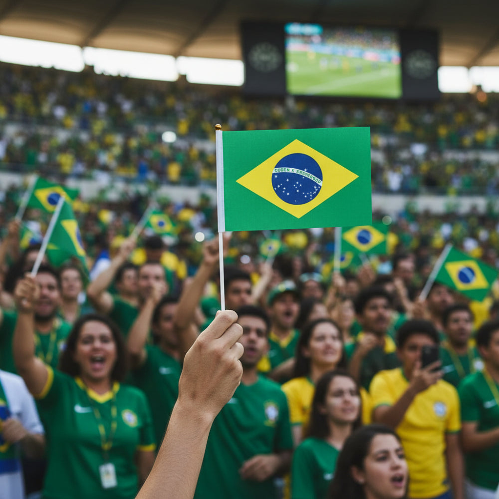 Brazil World Cup Hand Wave Mini Flag For Party Celebrations
