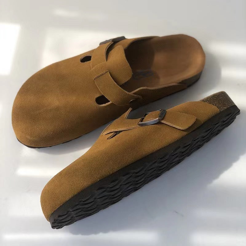 Papuci unisex NovaLuxe din piele, stil sandale Boston